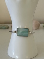 Vintage Hallmarked 925 Sterling Silver Bracelet With Dyed Mother Of Pearl