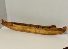 Vtg Decorative Wooden Canoe