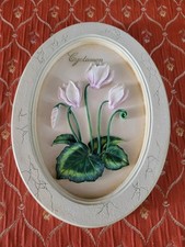Hand Painted Oval Wall Plaque "Cyclamen" M&S