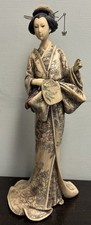 Japanese Meiji Geisha Girl Okimono Sculpture Polychrome Resin 36cm