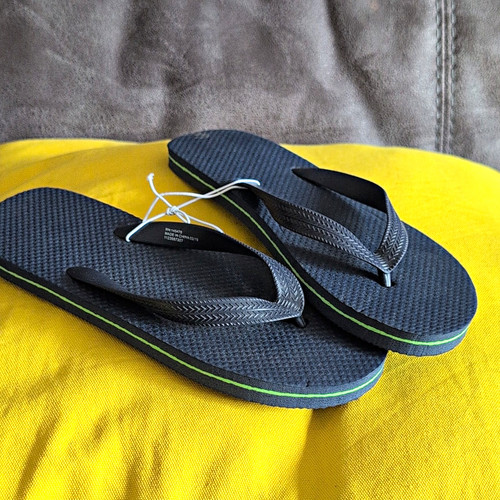 Black green rubber flip - &, flip-flop
