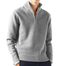 Mens Autumn Sweatshirt Knitwear Pullover Half Zip Jacket Outdoor Top Warm Casual