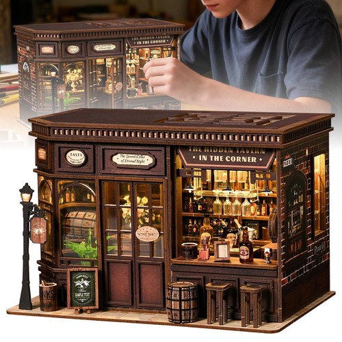 Diy book nook kit miniature - diy,