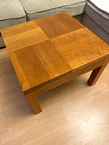 Square wood coffee table - wood,