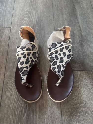 Leopard print flat - flat, sandals