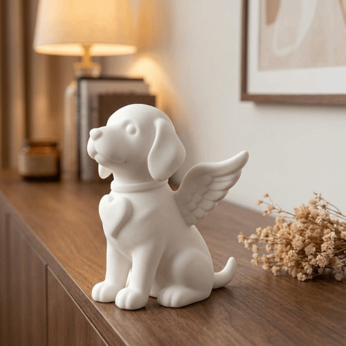 Angel dog statue - garden, decor