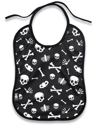 Six bunnies black white skull - white,