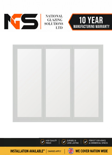 White aluminium 3 panel - 2.4m,