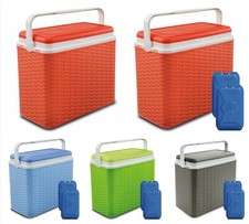 24L Cool Box, Cooler Box Insulated Camping for Picnic Festivals Camping Rattan