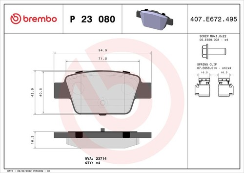 Brembo rear brake pad - rear, fits
