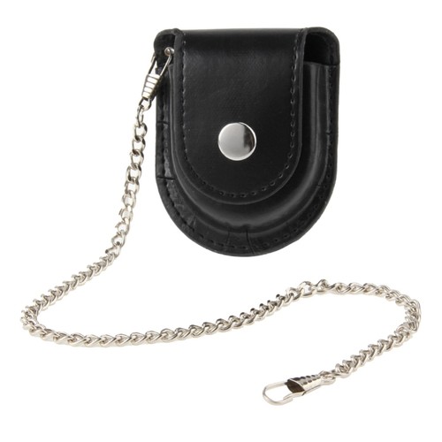 Leather pocket watch holster - leather,