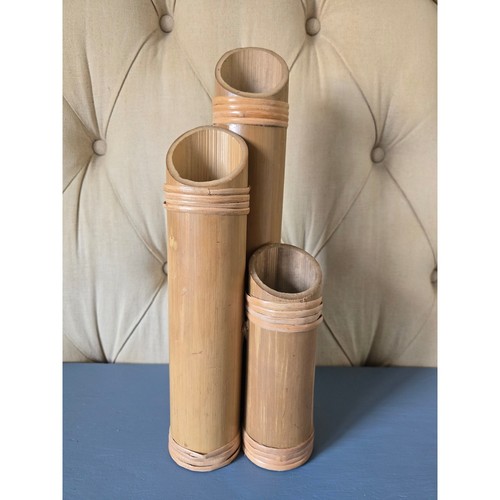 Vintage bamboo umbrella - umbrella, stand