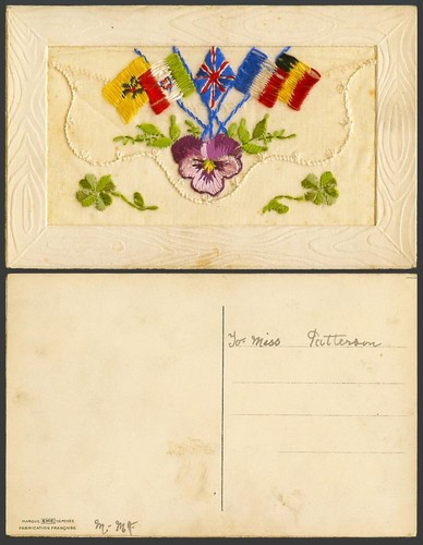 Ww1 silk embroidered french - ww1,