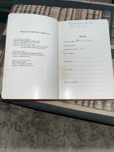 1967 rolls royce handbook - rolls-royce,