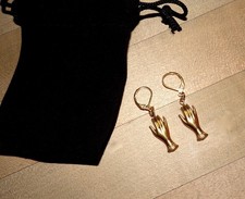 Gold 3D Hand Hands Shaped Earrings NEW!