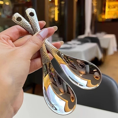 Large stainless steel spoon - stainless,
