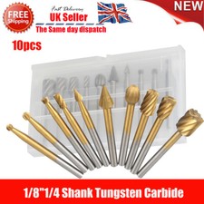 10pcs 3*6mm Tungsten Carbide Burr Rotary Drill Bits Tools Cutter Files Set Shank