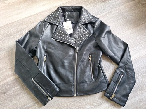 Ladies black leather jacket - ladies,