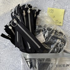 100 ykk zip silver metal - 100,
