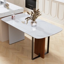XL Glass Marble Dining Table