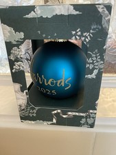 HARRODS 2025 CHRISTMAS  BAUBLE TEAL  NEW UNOPENED