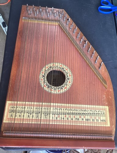 Vintage zither harp musical - vintage,