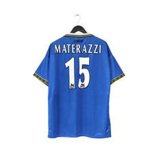 1998/99 MATERAZZI #15 Everton Vintage Umbro Home Football Shirt (L/XL)