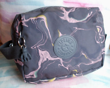 KIPLING Big GREY cosmetic/makeup bag/pouch + Grey Robot Monkey Used! Great Cond!