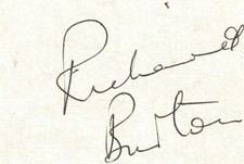 Richard burton signed card - burton,