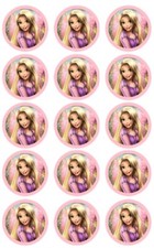 15 Rapunzel Tangled premium edible icing Round cupcake  Toppers Pre-Cut