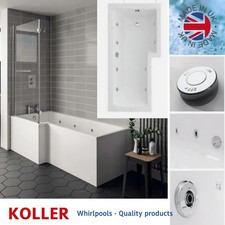 L Shape 1800 x 850mm RH LH Whirlpool Spa Bath  6-8 11 Jet Screen Front Panel