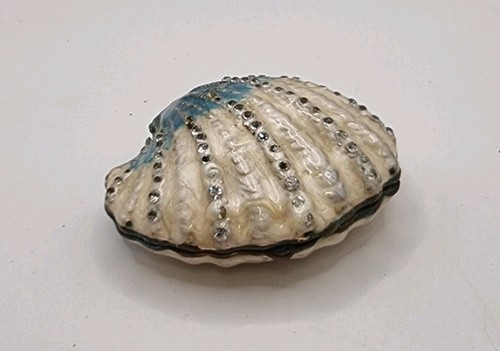 Enamelled brass and rhinstone - brass,