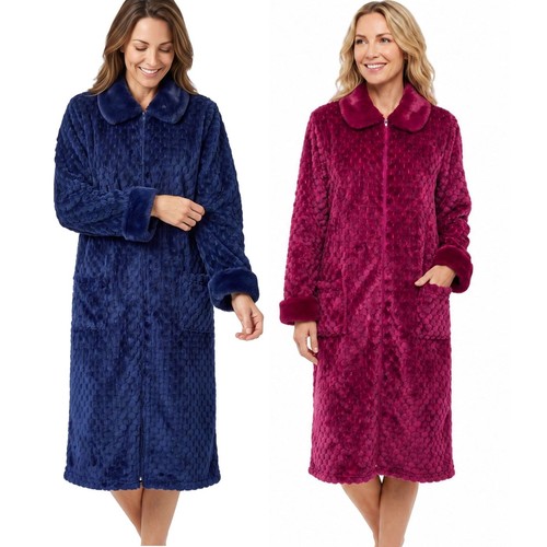 Ladies zip housecoat - ladies, robe