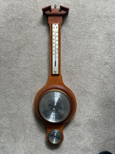 Vintage wooden wall - wooden, barometer