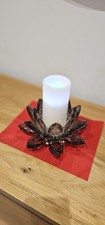 Julien McDonald Glass Smoked GREY Candle HOLDER Lotus