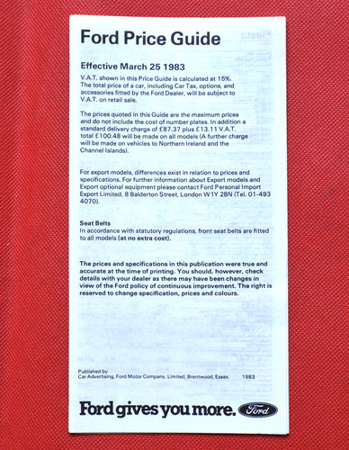 1983 ford price list - 1983,