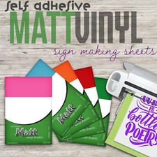 Self Adhesive Vinyl Matt Craft Sheets for Sticker, Decal & Sign Making 10 x A4