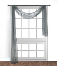 1PC SCARF VALANCE TOPPER PRINTED VOILE SHEER WINDOW CURTAIN DRAPE(C37)37" X216"L