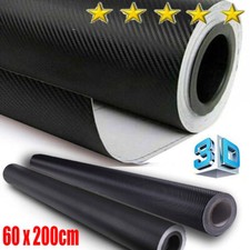 60cm x 2M 3D Matte Black Carbon Fibre Fiber Vinyl Car Wrap Tape Air Release Film