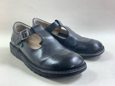 KICKERS Black Leather T Bar