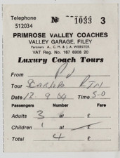 Coach ticket, paper, Primrose