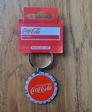 Coca Cola Keyring, Bottle Top Design, Official Merchandise, Round Metal Keyring