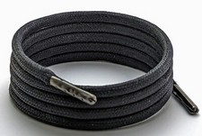 Black 4 mm wax cotton Shoe & Boot laces