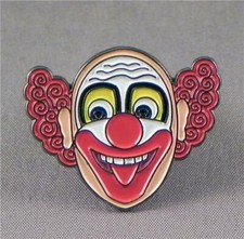 CLOWN HEAD ENAMEL PIN BADGE -