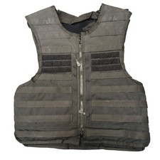 Hawk MOLLE Body Armour Vest Protection Tactical Black Ballistic Police De-Badged