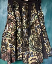 Vintage 1950’s Tel-Art Mexican Hand Painted Cotton Full Circle Skirt 26.5 In EUC