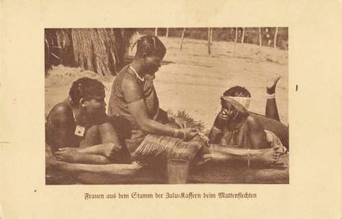 Zulu women mat weaving old - mat,