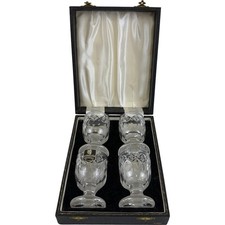 Vintage Edinburgh Crystal Set of 4 Cordial Liqueur Glasses Presentation Box