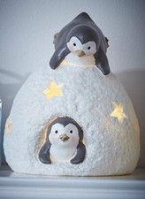 Penguins & Igloo LED Christmas Decoration Battery Operated Light Up Ornament NEW