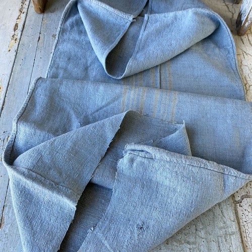 Dyed blue grain sack caramel - blue,